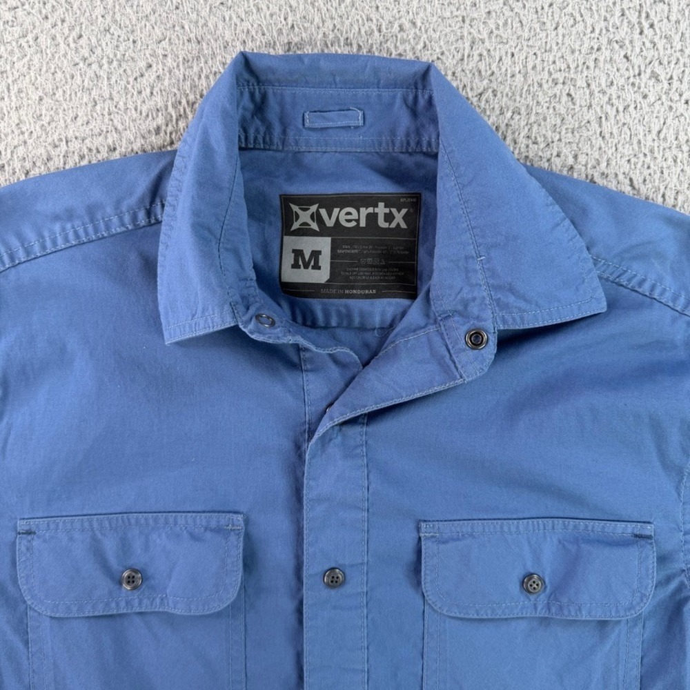 Vertx‎ Button Down Shirt Mens Medium Blue Short Sleeve Tactical CCW WeaponGuard